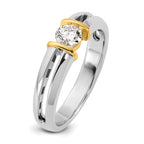 14k Two-Tone 1/2 carat Lab Grown Diamond VS/SI+ G+ Complete Men's Wedding Band - Sophia Jewelers