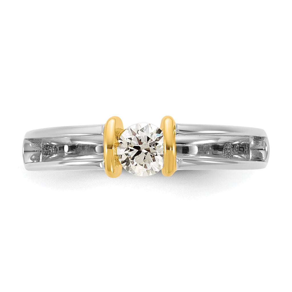 14k Two-Tone 1/3 carat Lab Grown Diamond VS/SI+ G+ Complete Ladies Wedding Band - Sophia Jewelers