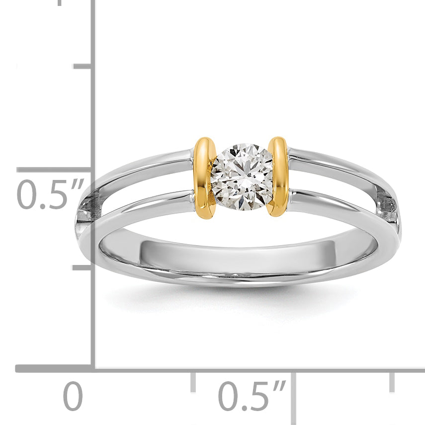 14k Two-Tone 1/3 carat Lab Grown Diamond VS/SI+ G+ Complete Ladies Wedding Band - Sophia Jewelers