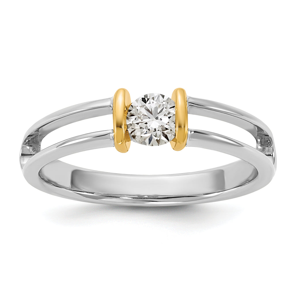 14k Two-tone 1/3 carat Ladies Wedding Band - Sophia Jewelers