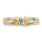 14k Two-Tone 1/2 carat Lab Grown Diamond VS/SI+ G+ Complete Men's Wedding Band - Sophia Jewelers