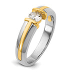 14k Two-tone 1/2 carat Mens Wedding Band - Sophia Jewelers