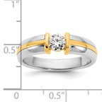 14k Two-Tone 1/2 carat Lab Grown Diamond VS/SI+ G+ Complete Men's Wedding Band - Sophia Jewelers