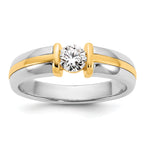 14k Two-Tone 1/2 carat Lab Grown Diamond VS/SI+ G+ Complete Men's Wedding Band - Sophia Jewelers