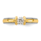 14k Two-Tone 1/3 carat Lab Grown Diamond VS/SI+ G+ Complete Ladies Wedding Band - Sophia Jewelers