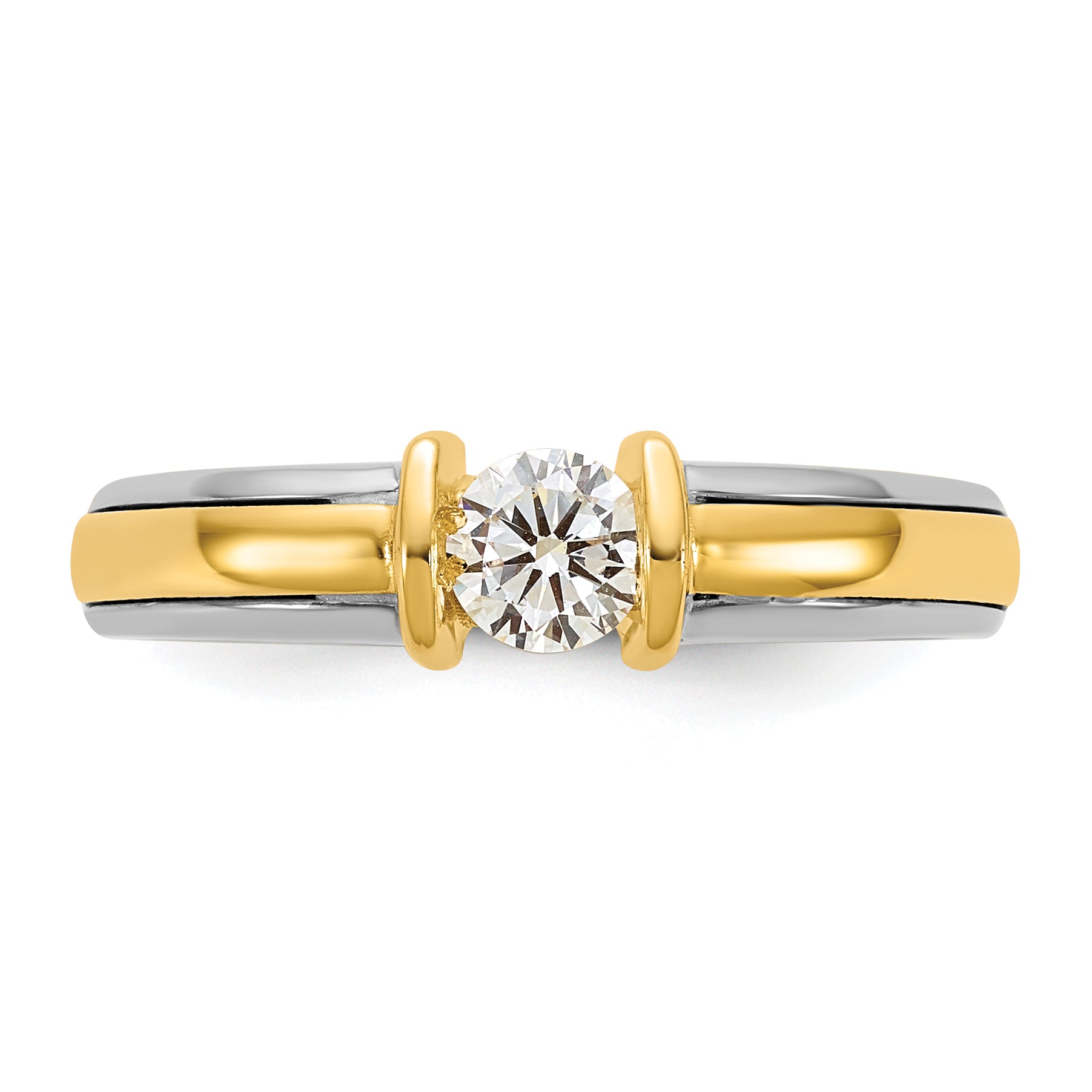 14k Two-Tone 1/3 carat Lab Grown Diamond VS/SI+ G+ Complete Ladies Wedding Band - Sophia Jewelers