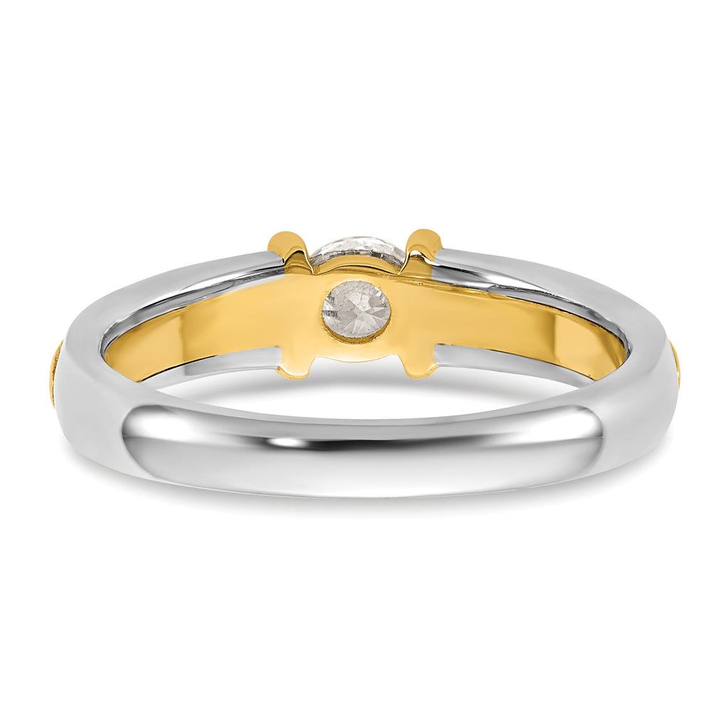 14k Two-Tone 1/3 carat Lab Grown Diamond VS/SI+ G+ Complete Ladies Wedding Band - Sophia Jewelers