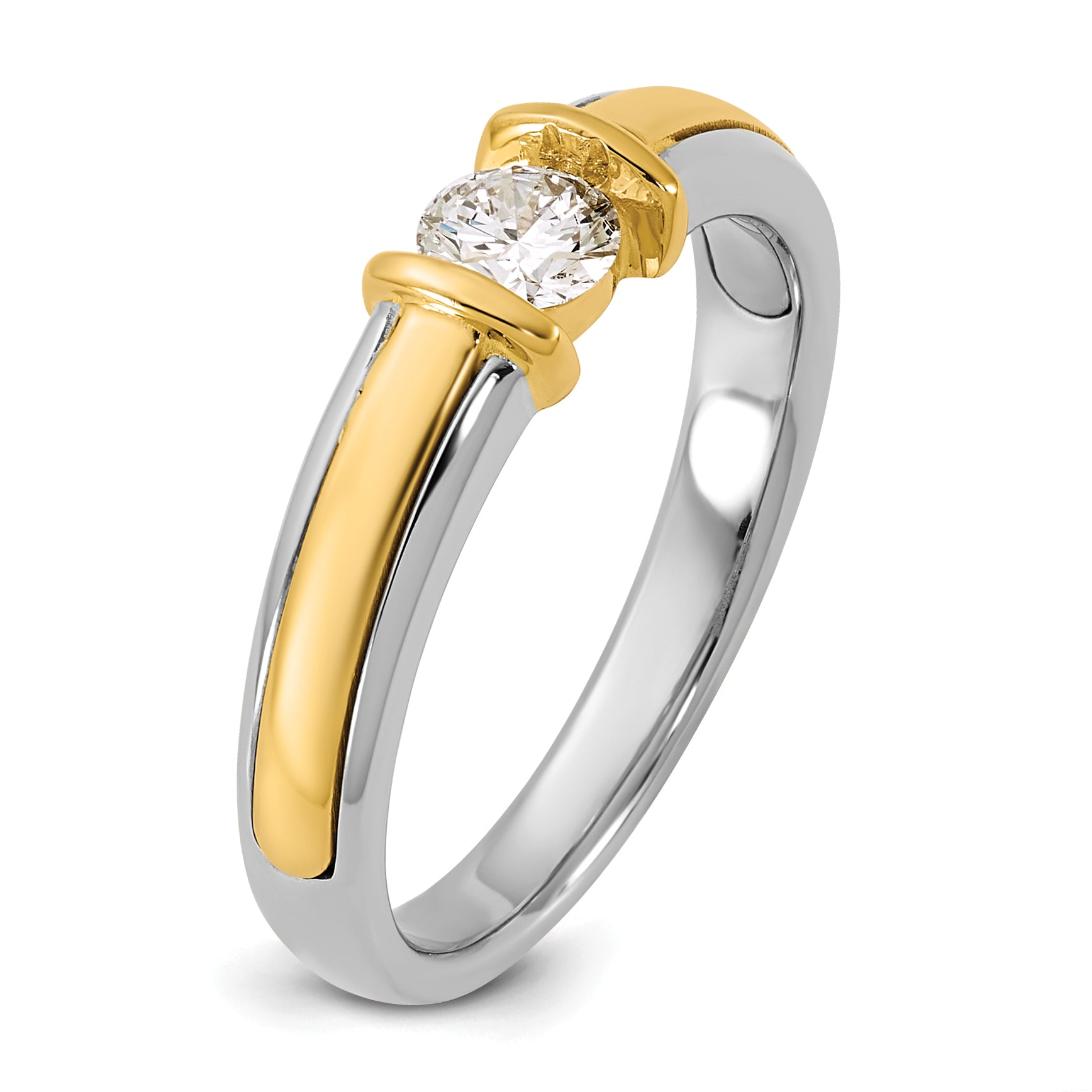 14k Two-Tone 1/3 carat Lab Grown Diamond VS/SI+ G+ Complete Ladies Wedding Band - Sophia Jewelers