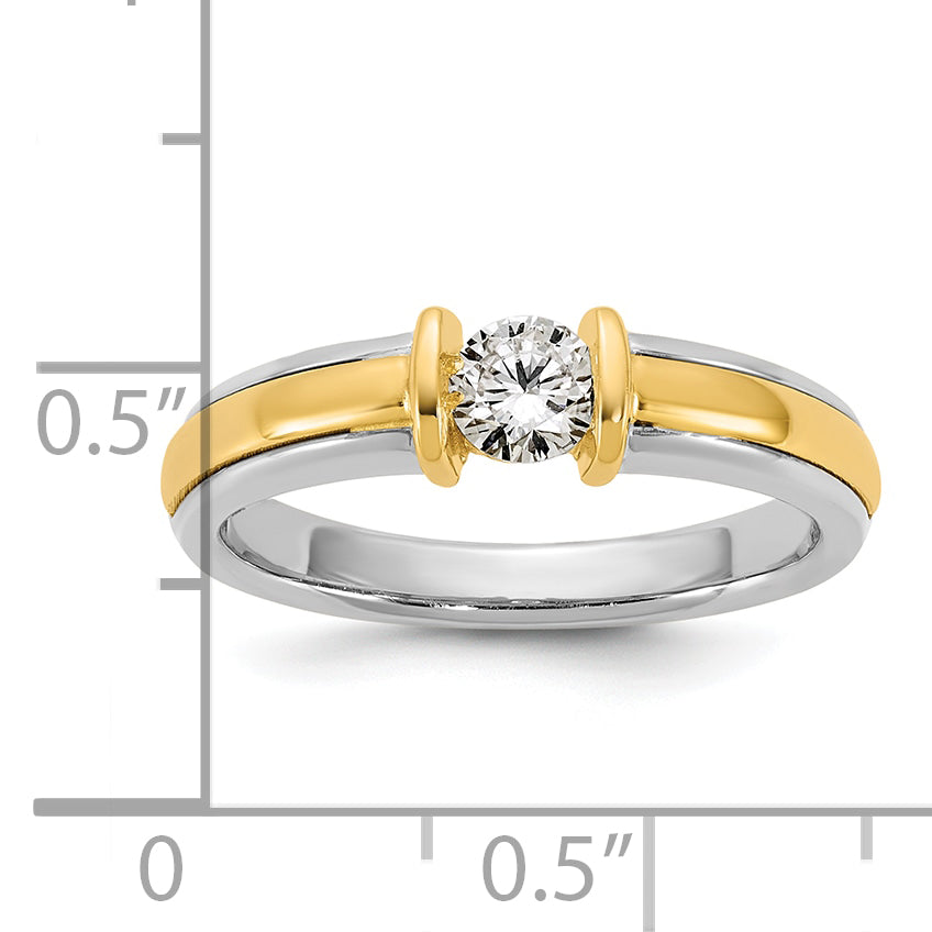 14k Two-Tone 1/3 carat Lab Grown Diamond VS/SI+ G+ Complete Ladies Wedding Band - Sophia Jewelers