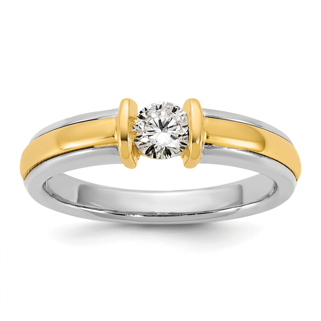 14k Two-tone 1/3 carat Ladies Wedding Band - Sophia Jewelers