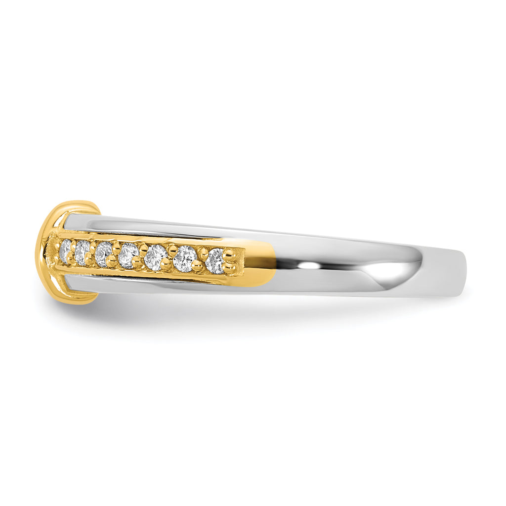 14k Two-tone 1/2 carat Ladies Wedding Band - Sophia Jewelers