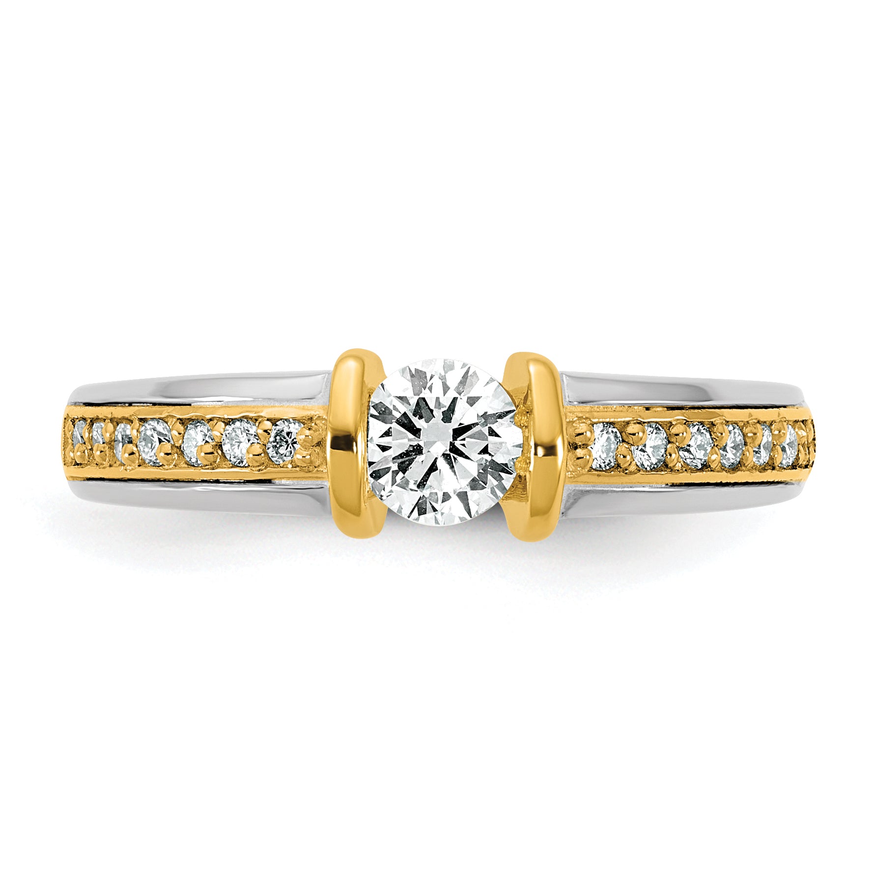 14k Two-tone 1/2 carat Ladies Wedding Band - Sophia Jewelers