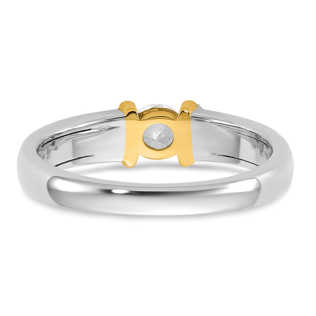14k Two-Tone 1/2 carat Lab Grown Diamond VS/SI+ G+ Complete Ladies Wedding Band - Sophia Jewelers