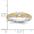 14k Two-tone 1/2 carat Ladies Wedding Band - Sophia Jewelers