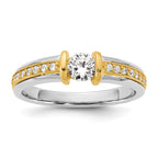 14k Two-tone 1/2 carat Ladies Wedding Band - Sophia Jewelers