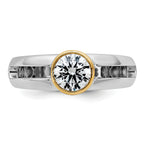 14k Two-Tone Men's Wedding Band Mounting, Mounting Only - Sophia Jewelers