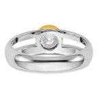 14k Two-Tone Men's Wedding Band Mounting, Mounting Only - Sophia Jewelers