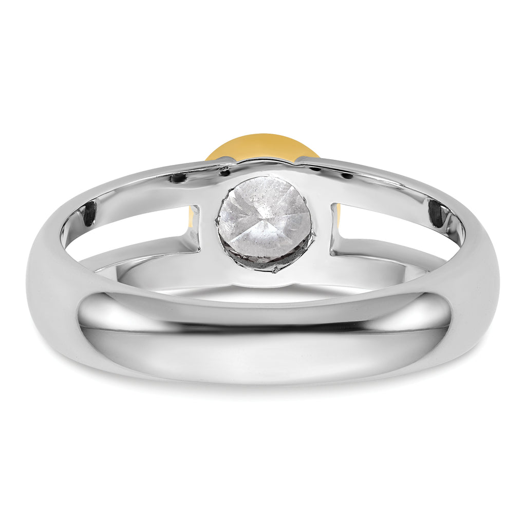 14k Two-Tone 1 carat Lab Grown Diamond VS/SI+ G+ Complete Men's Wedding Band - Sophia Jewelers