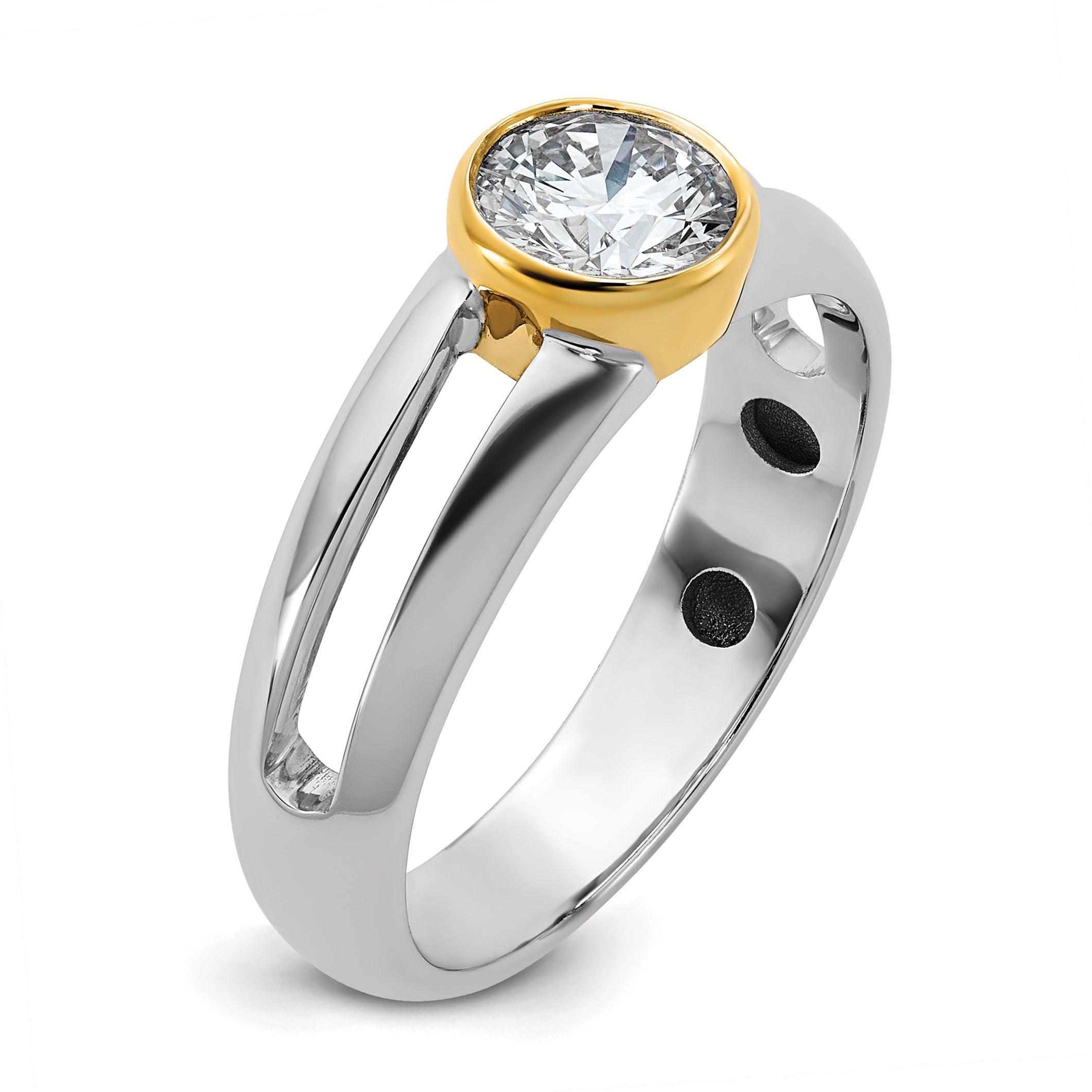 14k Two-Tone Men's Wedding Band Mounting, Mounting Only - Sophia Jewelers