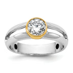 14k Two-Tone 1 carat Lab Grown Diamond VS/SI+ G+ Complete Men's Wedding Band - Sophia Jewelers