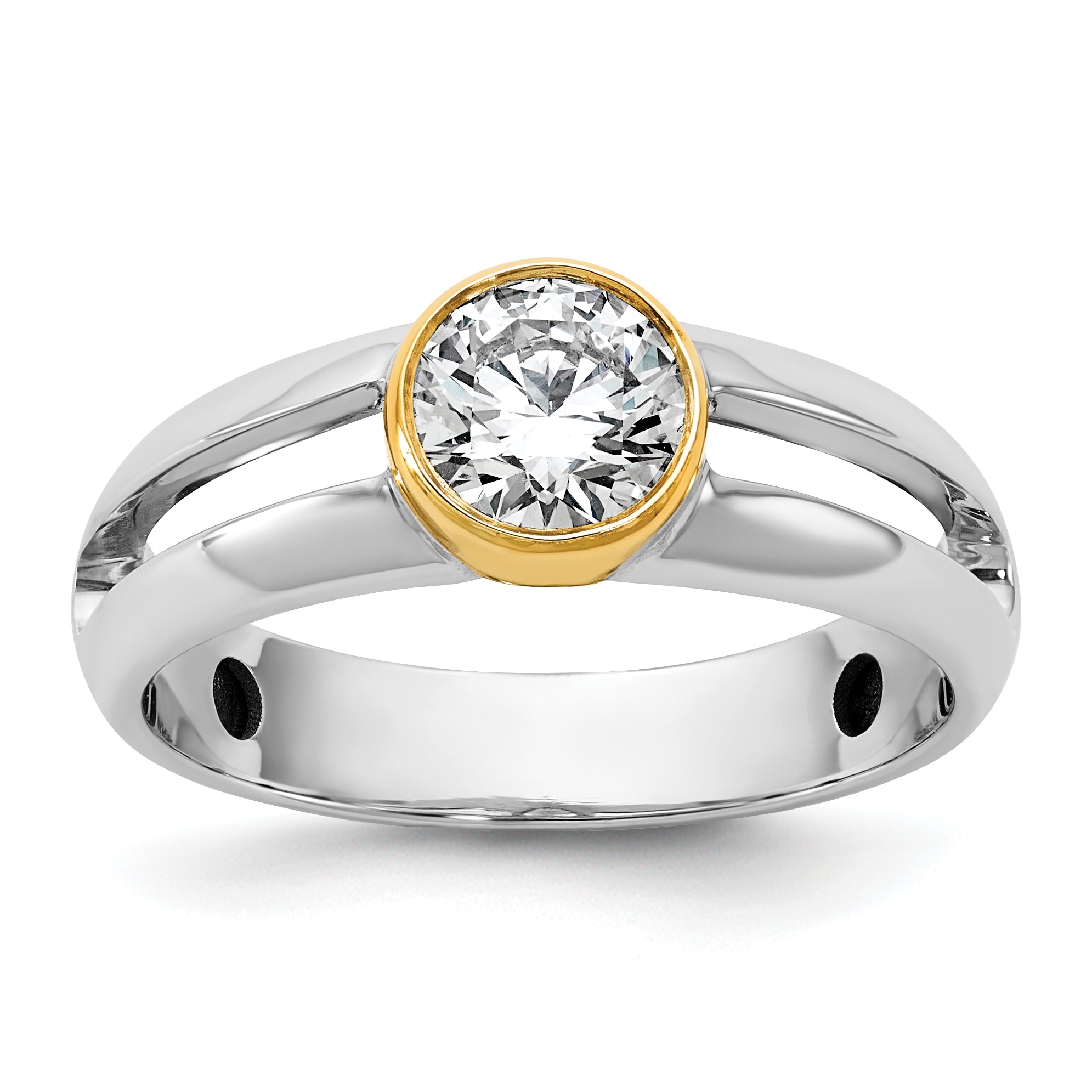 14k Two-Tone Men's Wedding Band Mounting, Mounting Only - Sophia Jewelers Main image