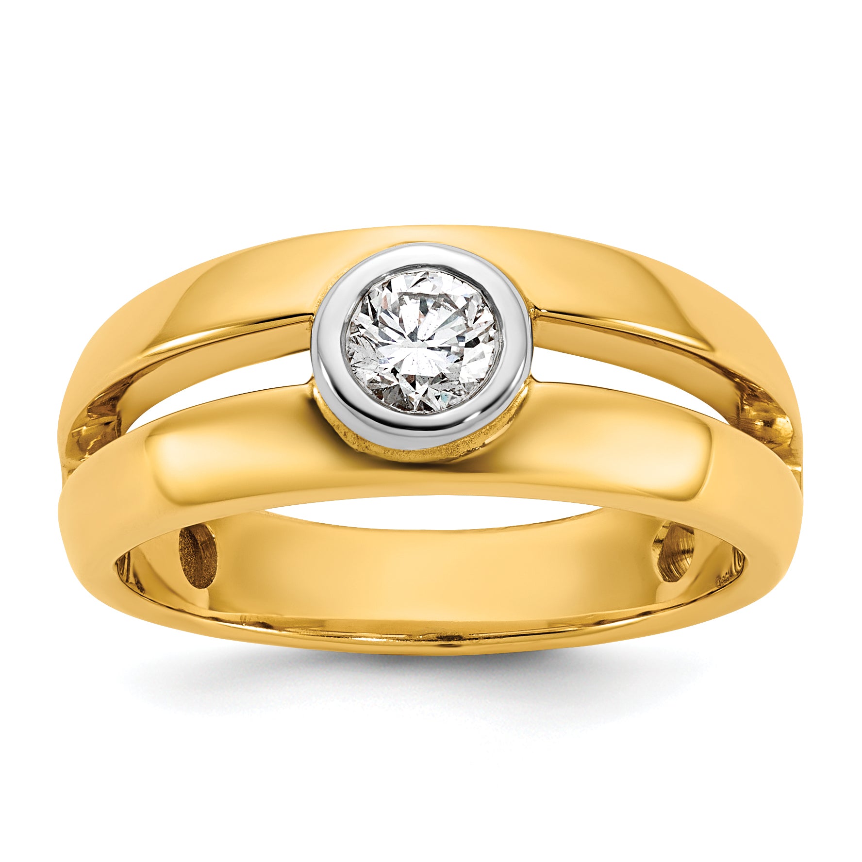 14k Two-Tone 1/3 carat Lab Grown Diamond VS/SI+ G+ Complete Ladies Wedding Band - Sophia Jewelers Main image