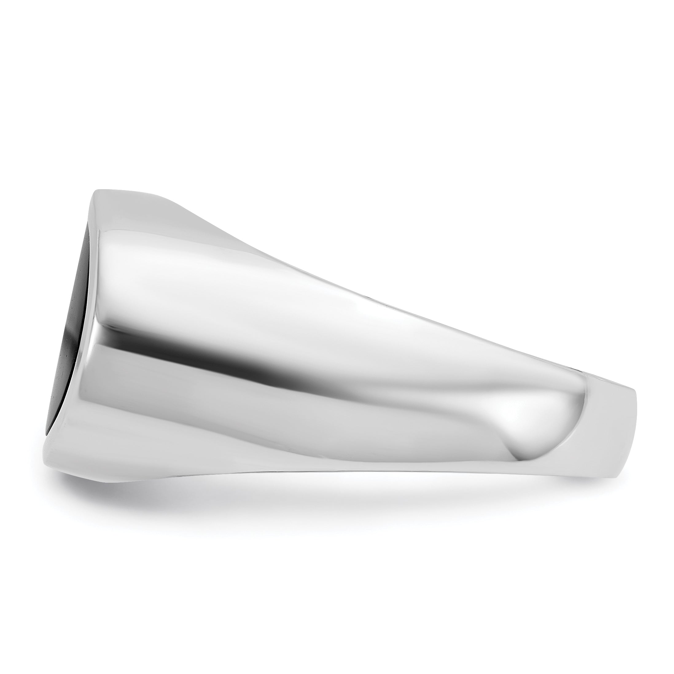 14k White Gold Mens East-West Oval Onyx Ring Mounting, Mounting Only - Sophia Jewelers