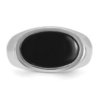 14k White Gold Mens East-West Oval Onyx Complete Ring - Sophia Jewelers
