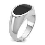 14k White Gold Mens East-West Oval Onyx Ring Mounting, Mounting Only - Sophia Jewelers