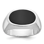14k White Gold Mens East-West Oval Onyx Ring Mounting, Mounting Only - Sophia Jewelers