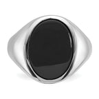 14k White Gold Mens Oval Onyx Complete Ring - Sophia Jewelers