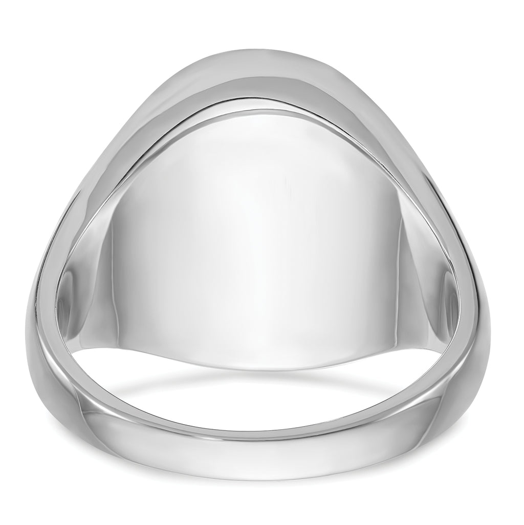 14k White Gold Mens Oval Onyx Complete Ring - Sophia Jewelers