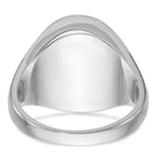 14k White Gold Mens Oval Gemstone Ring Mounting, Mounting Only - Sophia Jewelers
