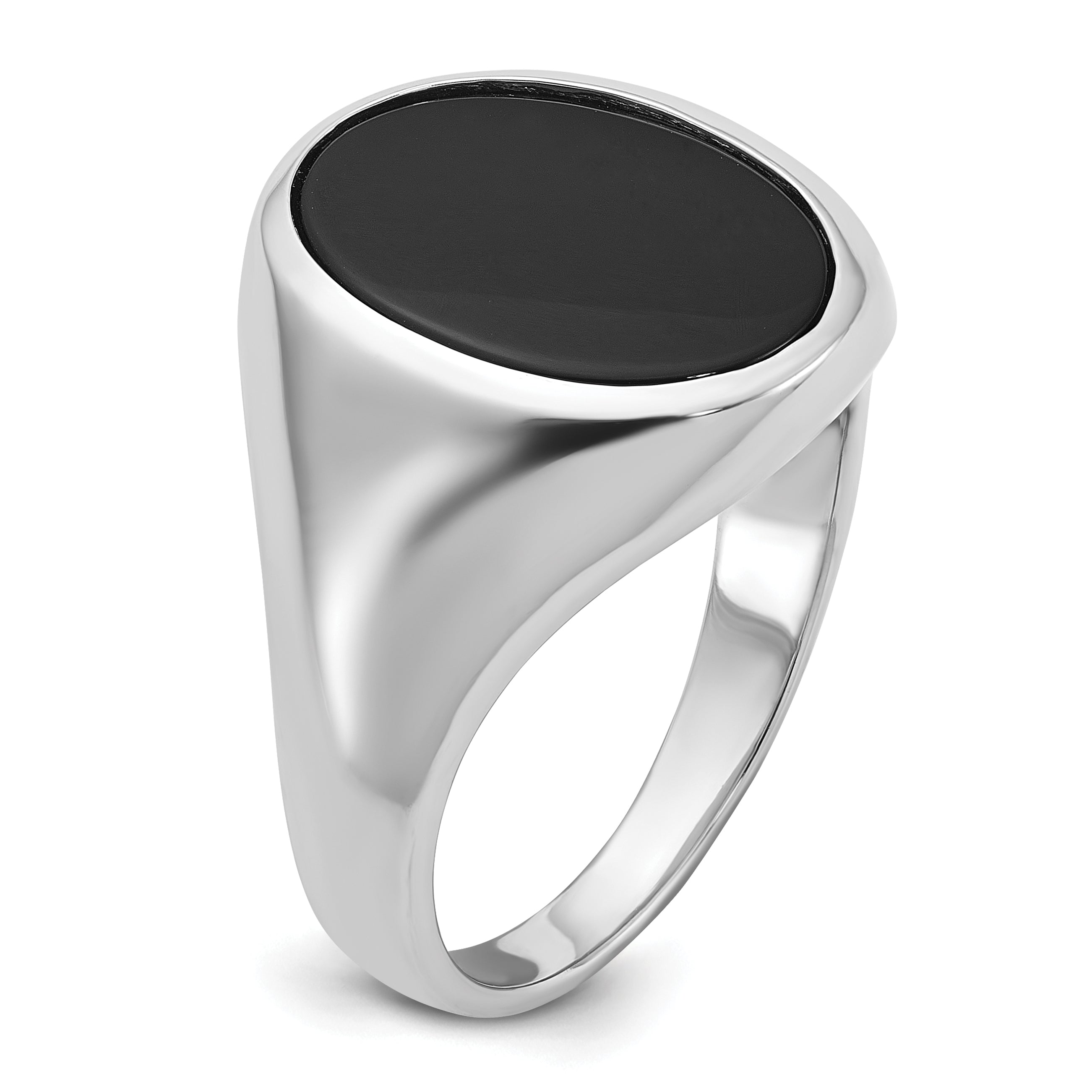 14k White Gold Mens Oval Gemstone Ring Mounting, Mounting Only - Sophia Jewelers
