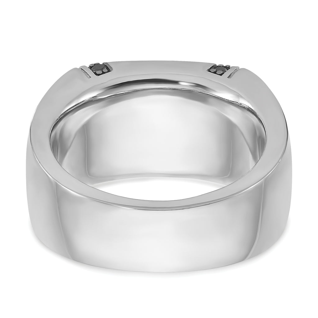 14k White Gold Mens Rectangle Onyx and Diamond Ring Mounting, Mounting Only - Sophia Jewelers