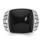 14k White Gold Mens Cushion Onyx Ring Mounting, Mounting Only - Sophia Jewelers