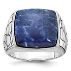 14k White Gold Mens Cushion Sodalite Ring Mounting, Mounting Only - Sophia Jewelers