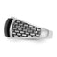 14k White Gold with Black Rhodium Men's Polished and Textured Onyx Ring - Sophia Jewelers
