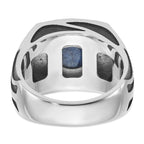 14k White Gold Mens Lapis Ring Mounting, Mounting Only - Sophia Jewelers