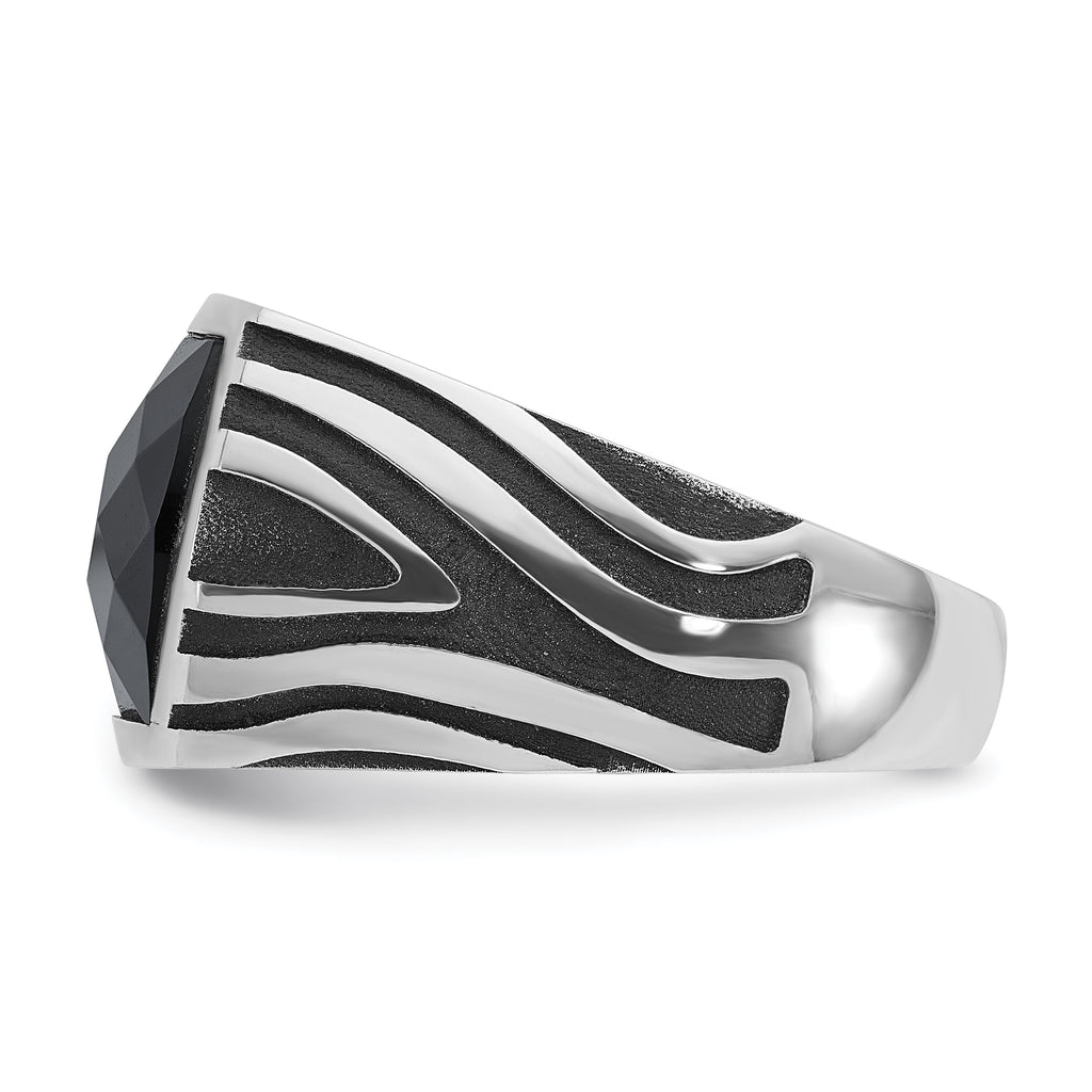 14k White Gold Mens Onyx Ring Mounting, Mounting Only - Sophia Jewelers