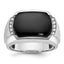 14k White Gold Men's Polished and Satin Gemstone Ring Mounting, Mounting Only - Sophia Jewelers