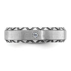 14k White Gold Mens Polished and Satin Diamond Ring Mounting, Mounting Only - Sophia Jewelers