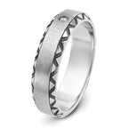 14k White Gold Mens Polished and Satin Diamond Ring Mounting, Mounting Only - Sophia Jewelers