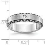 14k White Gold Mens Polished and Satin Diamond Ring Mounting, Mounting Only - Sophia Jewelers