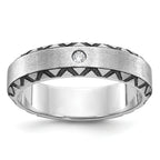 14k White Gold with Black Rhodium Mens Satin Diamond Complete Ring - Sophia Jewelers