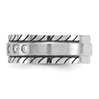 14k White Gold Mens Polished and Satin 1/4 carat Diamond Complete Ring - Sophia Jewelers