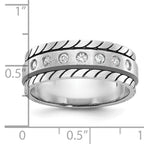 14k White Gold Mens Polished and Satin Diamond Ring Mounting, Mounting Only - Sophia Jewelers