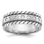 14k White Gold Mens Polished and Satin 1/4 carat Diamond Complete Ring - Sophia Jewelers