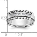 14k White Gold Polished and Satin Mens Ring Mounting, Mounting Only - Sophia Jewelers
