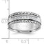 14k White Gold Polished and Satin Mens Ring Mounting, Mounting Only - Sophia Jewelers